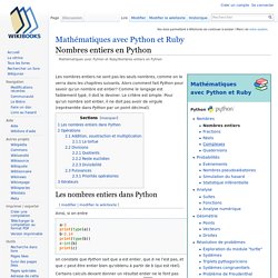 Mathématiques avec Python et Ruby/Nombres entiers en Python