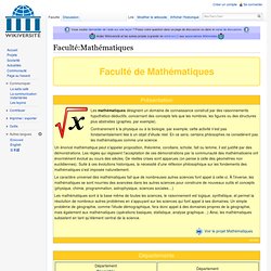 Faculté:Mathématiques — Wikiversité