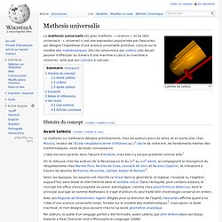 Mathesis universalis