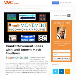 #mathMovement ideas with well known Math Routines - Sara VanDerWerf