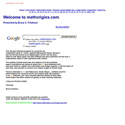 Welcome to mathorigins.com