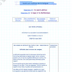 Maths et maîtrise de la langue