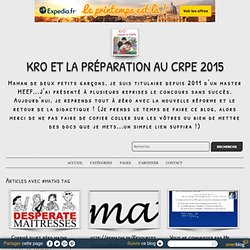 maths - KrO et la préparation au CRPE 2015