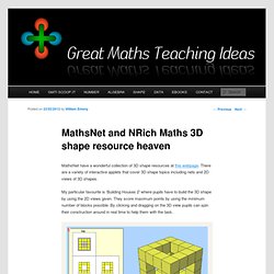 MathsNet and NRich Maths 3D shape resource heaven