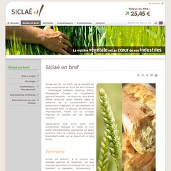 Siclaé – La matière végétale est au coeur de nos industries