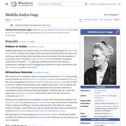 Matilda JOSLYN GAGE, abolitionniste