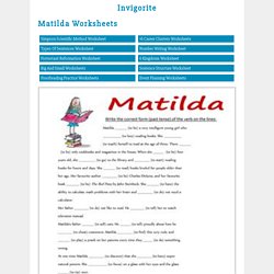 Matilda Worksheets - Invigorite