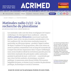 Matinales radio (1/2) : à la recherche du pluralisme