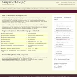 Matlab Assignment Help