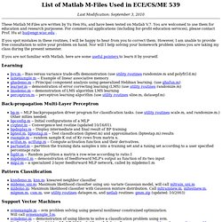 Matlab mfiles used in ECE/CS/ME 539