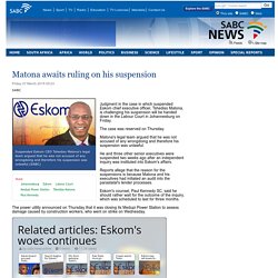 Matona awaits ruling on his suspension:Friday 27 March 2015