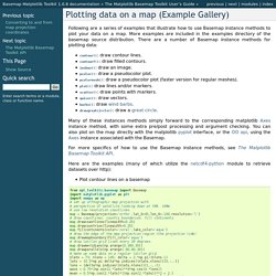 Plotting data on a map (Example Gallery) — Basemap Matplotlib Toolkit 1.0.5 documentation