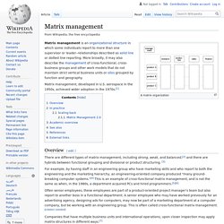 Matrix management
