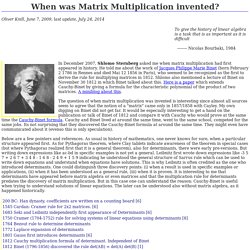 When was Matrix Multiplication invented?