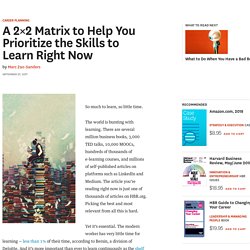 A 2×2 Matrix to Help You Prioritize the Skills to Learn Right Now