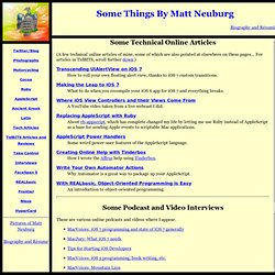 Matt Neuburg’s Home Page