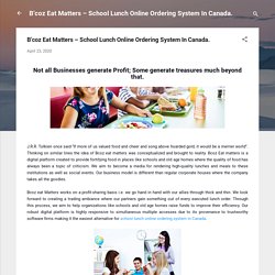 B’coz Eat Matters – School Lunch Online Ordering System In Canada.