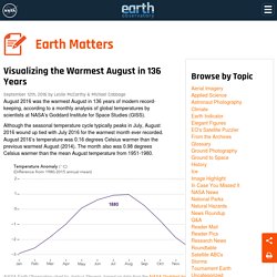 Earth Matters - Visualizing the Warmest August in 136 Years