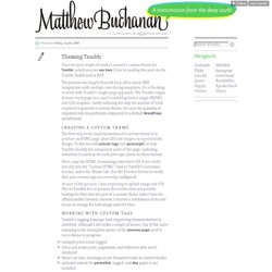 Matthew Buchanan Theming Tumblr