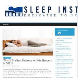 Best Mattress for Side Sleepers (2021)