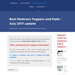 Best Mattress Toppers and Pads - July 2017 update - The Sleep Studies