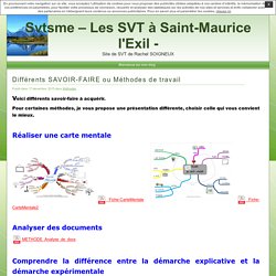 Svtsme – Les SVT à Saint-Maurice l'Exil - » Différents SAVOIR-FAIRE ou Méthodes de travail