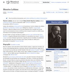 Maurice Leblanc