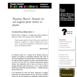 Maurice Ravel, Sonate en sol majeur pour violon et piano