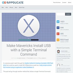 Make Mavericks Install USB with a Simple Terminal Command