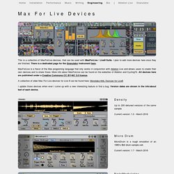 Max For Live Devices by Robert Henke
