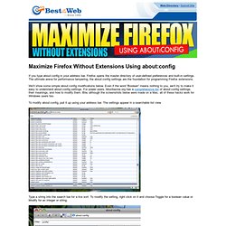 Maximize Firefox Without Extensions Using About:Config