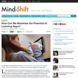 How Can We Maximize the Potential of Learning Apps?