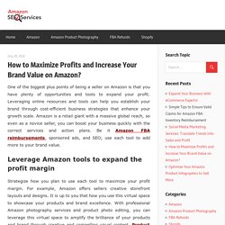 How to Maximize Profits and Increase Your Brand Value on Amazon?
