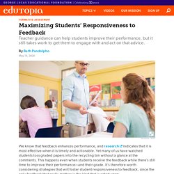 How to Maximize Middle and High School Students’ Responsiveness to Feedback
