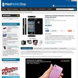 Protection Full Body Skinplayer Aluminize pour iPhone 4 (Noir) : MaxiMobileShop la boutique d'accessoires pour Téléphones Mobiles, Smartphones et Tablettes Tactiles