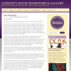 » May Newsletter Curiosity House Books & Gallery