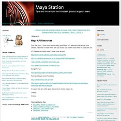 Maya Station: Maya API Resources