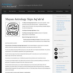 Mayan Astrology Sign Aqabal