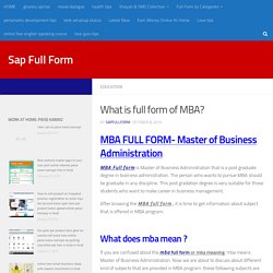 mba full form name and What is full the form of MBA?