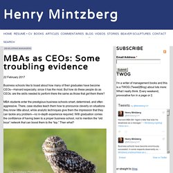 MBAs as CEOs: Some troubling evidence