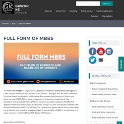 MBBS full form