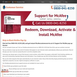 McAfee Pop Up Blocker - Call : 0800-041-8250