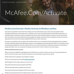mcafee.com/activate - mcafee activate product key
