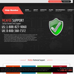 Call: 1-888-827-9060 McAfee Customer Support Toll-free Number