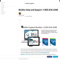 McAfee Help and Support +1-855-676-2448