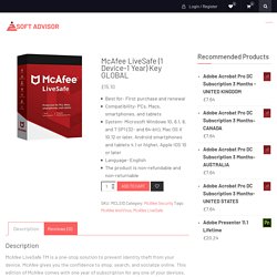 Buy McAfee LiveSafe Key GLOBAL - a2softadvisor