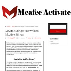 McAfee Stinger : Download McAfee Stinger - Mcafee