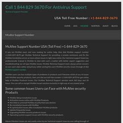 Mcafee Support Number - Call 1 844 829 3670 For Antivirus Support