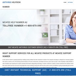 McAfee Support Phone Number Australia +1-800-875-390