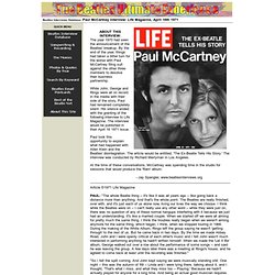 Paul McCartney Interview: Life Magazine 4/16/1971 - Beatles Interviews Database